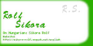 rolf sikora business card